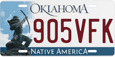 OK license plate 905VFK