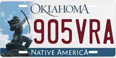 OK license plate 905VRA