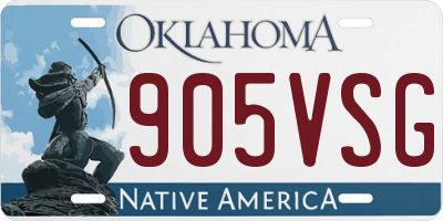 OK license plate 905VSG