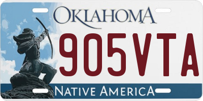 OK license plate 905VTA