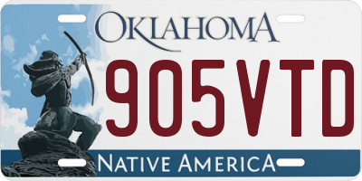 OK license plate 905VTD
