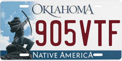 OK license plate 905VTF