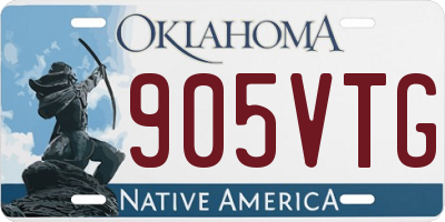 OK license plate 905VTG