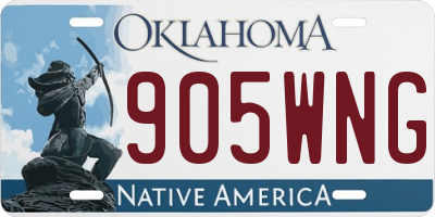 OK license plate 905WNG