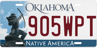 OK license plate 905WPT