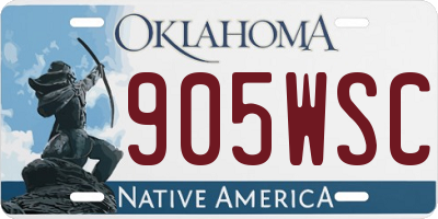 OK license plate 905WSC