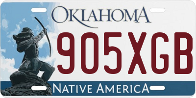 OK license plate 905XGB