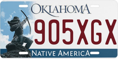 OK license plate 905XGX