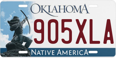 OK license plate 905XLA