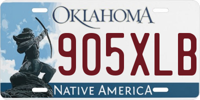 OK license plate 905XLB