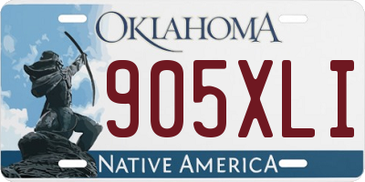 OK license plate 905XLI