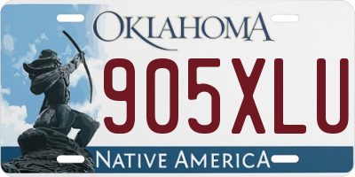 OK license plate 905XLU