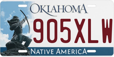 OK license plate 905XLW