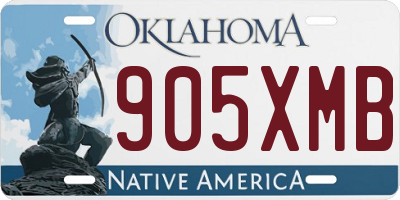 OK license plate 905XMB