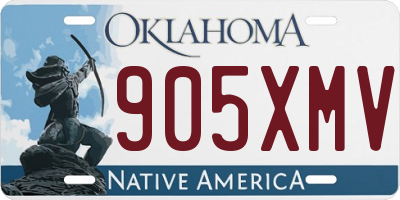 OK license plate 905XMV