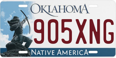 OK license plate 905XNG