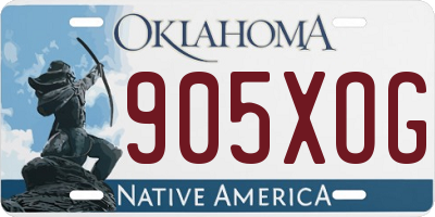 OK license plate 905XOG