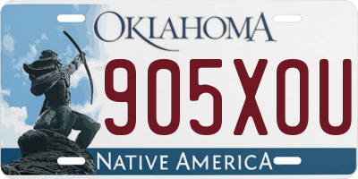 OK license plate 905XOU