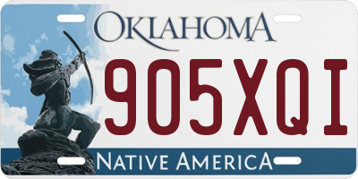 OK license plate 905XQI
