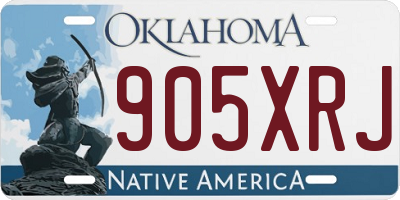 OK license plate 905XRJ