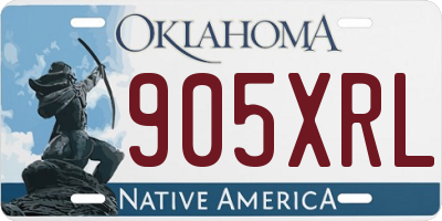 OK license plate 905XRL