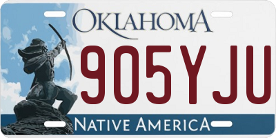OK license plate 905YJU