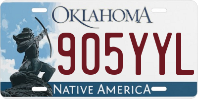OK license plate 905YYL