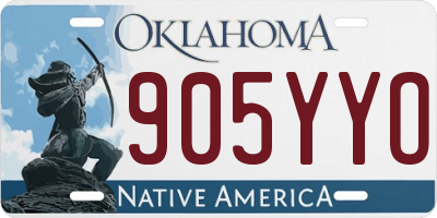 OK license plate 905YYO