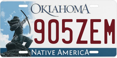 OK license plate 905ZEM