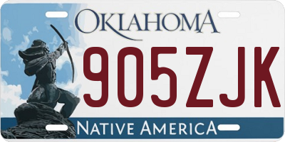OK license plate 905ZJK