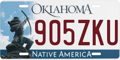OK license plate 905ZKU
