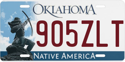 OK license plate 905ZLT