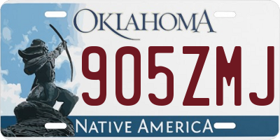 OK license plate 905ZMJ