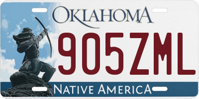 OK license plate 905ZML