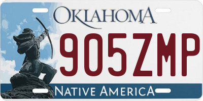 OK license plate 905ZMP
