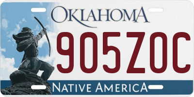 OK license plate 905ZOC