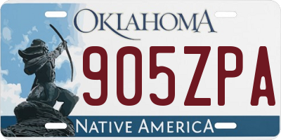 OK license plate 905ZPA