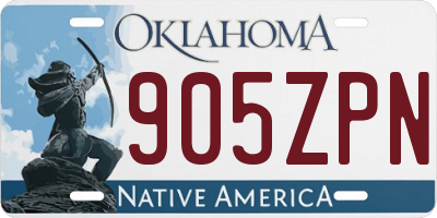 OK license plate 905ZPN