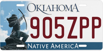 OK license plate 905ZPP