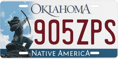OK license plate 905ZPS