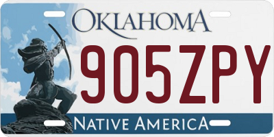 OK license plate 905ZPY