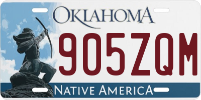 OK license plate 905ZQM