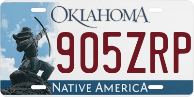 OK license plate 905ZRP