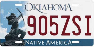 OK license plate 905ZSI