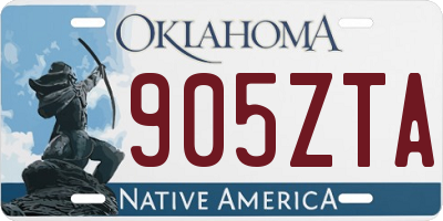 OK license plate 905ZTA