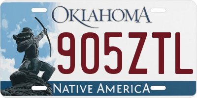 OK license plate 905ZTL