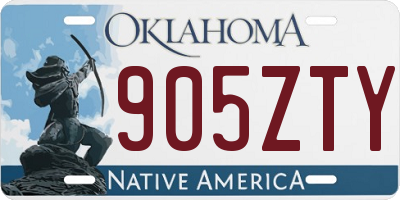 OK license plate 905ZTY