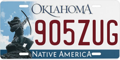 OK license plate 905ZUG