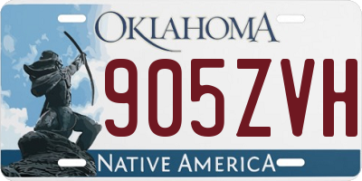 OK license plate 905ZVH