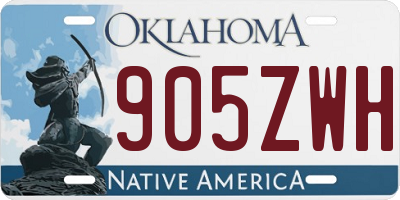 OK license plate 905ZWH